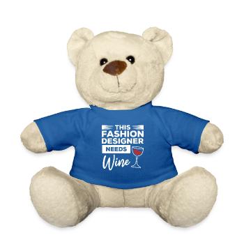 Dieser Modedesigner braucht Weindesign - Teddy - Königsblau - Vorne