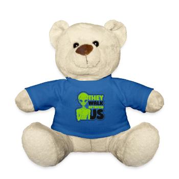 They Walk Between Us Alien Ufo - Teddy Bear - royal blue - Front