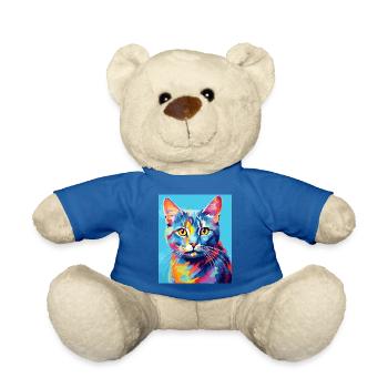 Tenue de chat chat à poil court pour les amoureux des chats - Nounours - bleu roi - Devant