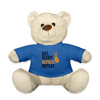 Eat Sleep Alpaca Repeat Huacaya Pako Llama Alpaca - Teddy Bear - royal blue - Front