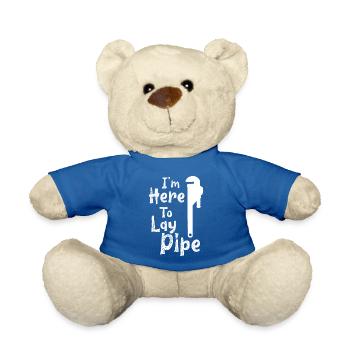 Je suis ici pour poser Pipe Plumber - Nounours - bleu roi - Devant