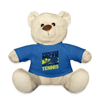I Am Nicer After Tennis Tennis Player - Teddy Bear - royal blue - Front