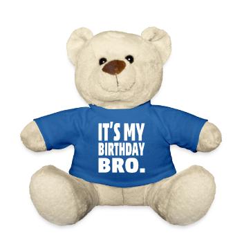 C’est mon anniversaire mon frère - Nounours - bleu roi - Devant
