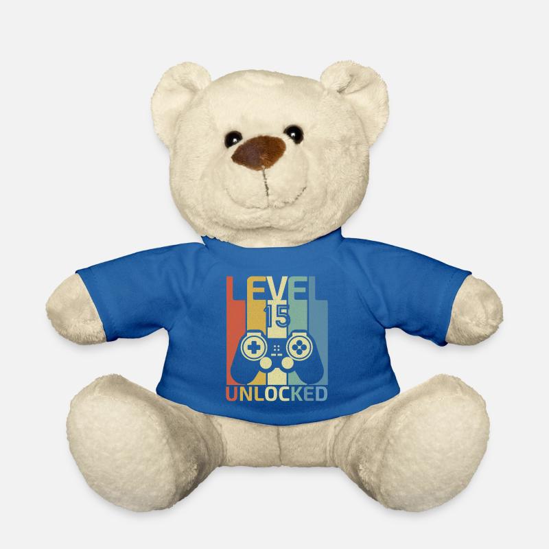 Level 15 freigeschaltet Lustiger Videospieler 15. Geburtstag - Teddy - Königsblau