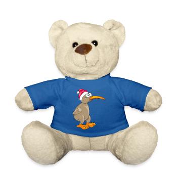 Kiwi-Vogel mit Weihnachtsmütze - Teddy - Königsblau - Vorne