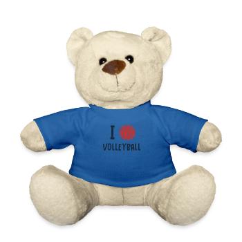 J’adore le volley-ball, le volley-ball, le joueur de volley-ball - Nounours - bleu roi - Devant