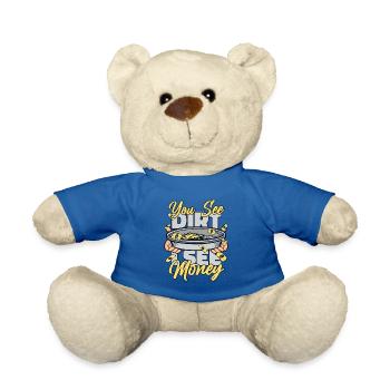 Tu vois la saleté, je vois de l’argent, la prospection, le mineur, l’or - Nounours - bleu roi - Devant