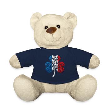 Kleeblatt Frankreich Flagge St. Patrick St. Patricks Tag - Teddy - French Navy - Vorne