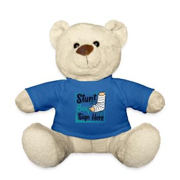 Stunt Boy Sign Here Broken Finger Broken Bone - Teddy Bear - royal blue - Front