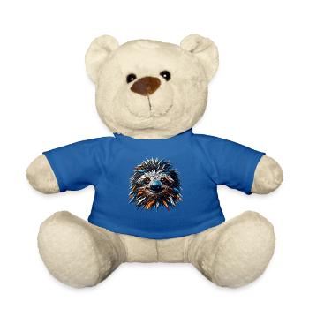 Lazy Sloths Heart Sloth Bear - Teddy Bear - royal blue - Front