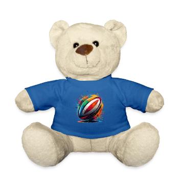 Splash Art Rugby Sports American Football Player - Teddy Bear - royal blue - Front