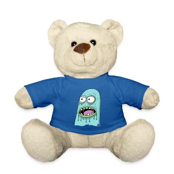 Stupid lazy slimy worm - Teddy Bear - royal blue - Front