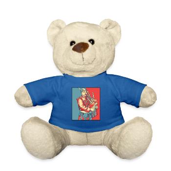 Dudelsackspieler Portrait Great Highland Dudelsack Unterricht - Teddy - Königsblau - Vorne