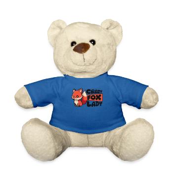 Crazy Fox Lady Canidae Caninae Red Fox Fox Lover - Teddy Bear - royal blue - Front