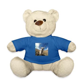 Llama Selfie with UFOs, weirder - Teddy Bear - royal blue - Front