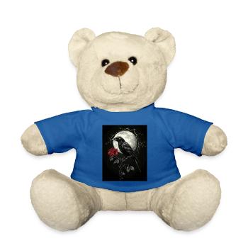 Corbeau Rose Lune Sombre Gothique Corbeau Noir - Nounours - bleu roi - Devant