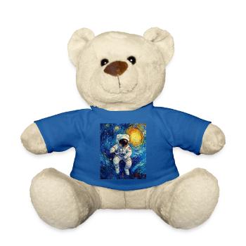 Astronaut Starry Night Van Gogh - Teddy Bear - royal blue - Front