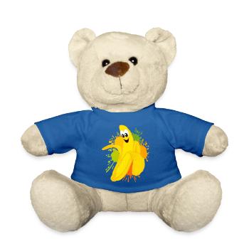 Cheerful banana color explosion - Teddy Bear - royal blue - Front