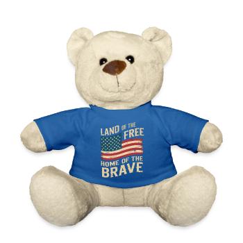 Terre de la Liberté - Drapeau vintage des États-Unis - Nounours - bleu roi - Devant