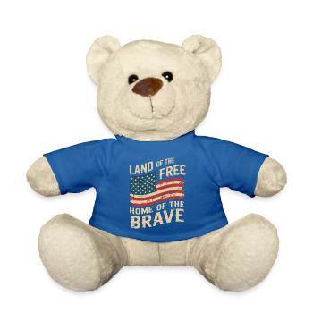 Terre de la Liberté - Drapeau vintage des États-Unis - Nounours - bleu roi - Devant