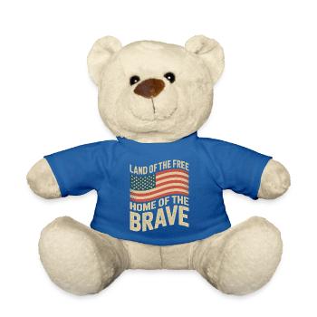Terre de la Liberté - Drapeau vintage des États-Unis - Nounours - bleu roi - Devant