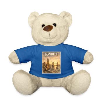London Europe Vintage Sunset - Teddy Bear - royal blue - Front