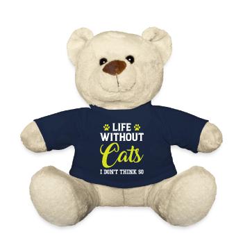 Life without Cats, I don't think so - Teddy Bear - french navy - Front