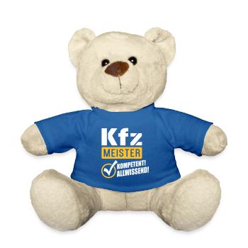Kfz Meister Kompetenz (Schriftzug) - Teddy - Königsblau - Vorne