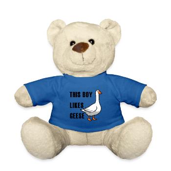Un garçon aime les oies, les oiseaux, la nature, - Nounours - bleu roi - Devant