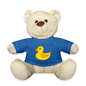 Ente Entchen Quietscheente Quak - Teddy - Königsblau - Vorne