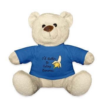 Eating Banana Exotic Fruit Lover - Teddy Bear - royal blue - Front