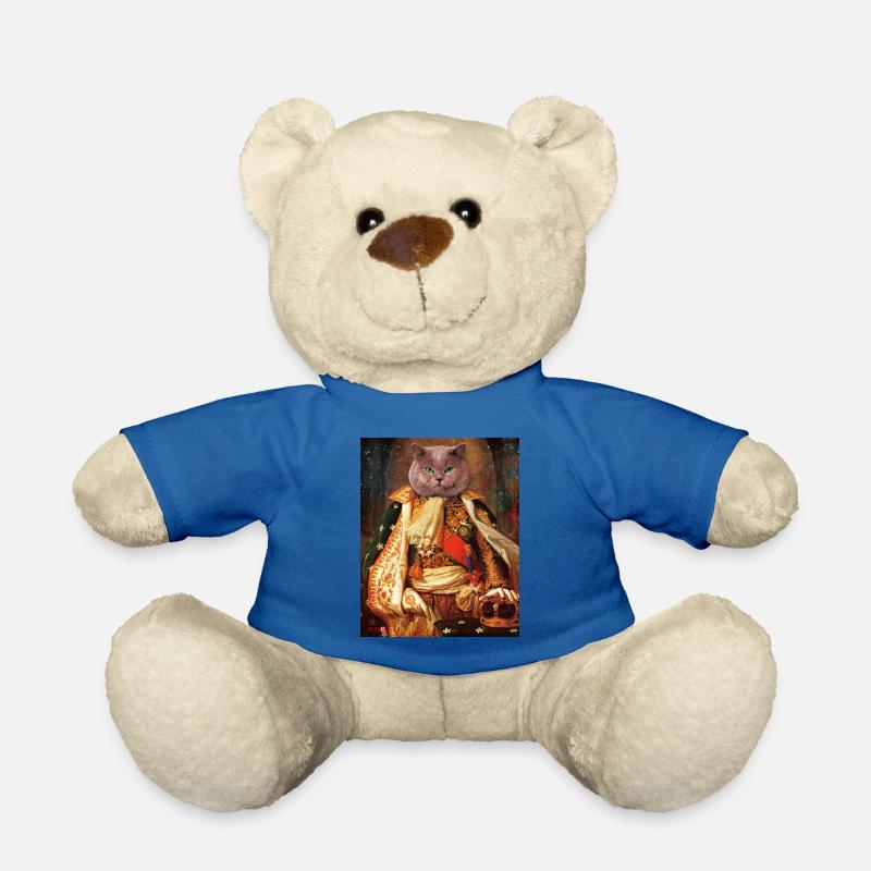 The cat is the King - Teddy Bear - royal blue