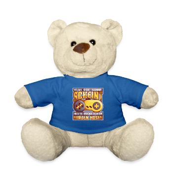 Ich höre dich nicht ich zocke Sprüche Shirt Gamer - Teddy - Königsblau - Vorne