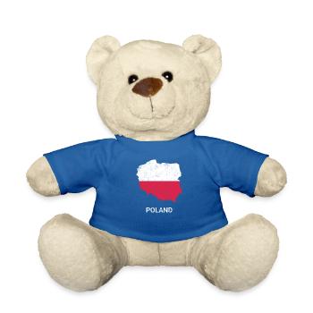 Poland (Polska) country map & flag - Teddy Bear - royal blue - Front