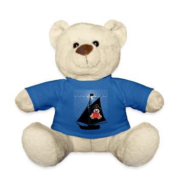 Segelboot segeln Segler Boot maritim Teddy Ahoi - Teddy - Königsblau - Vorne