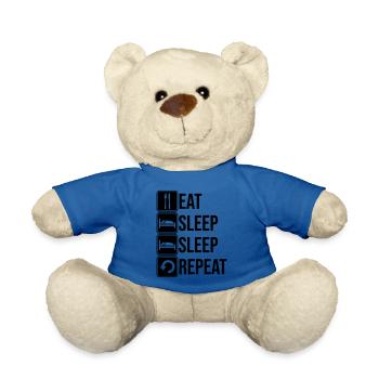Schlafen täglich wiederholen - Teddy - Königsblau - Vorne