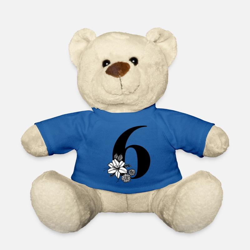 Numéro 6 - Nounours - bleu roi