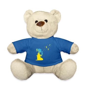 Pissenlit Fille Ukraine Liberté Drapeau ukrainien - Nounours - bleu roi - Devant