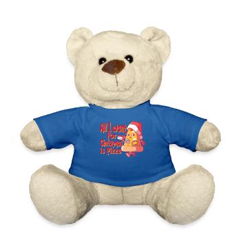 Alles Was Ich Zu Weihnachten Will Ist Pizza - Teddy - Königsblau - Vorne