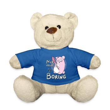 Normal is boring with Stachelpink Pink Bear - Teddy Bear - royal blue - Front