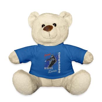 Snowboard Winter Sports Snowboarder Winter - Teddy Bear - royal blue - Front