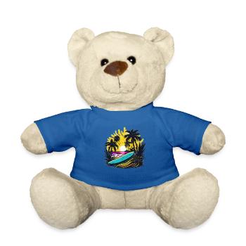 Summer Sun Palm Beach Island Surfboard - Teddy Bear - royal blue - Front