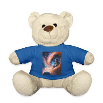 Astronaut floats in space - Teddy Bear - royal blue - Front