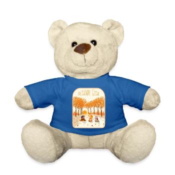 Autumn Glow Woodland Gathering - Teddy Bear - royal blue - Front