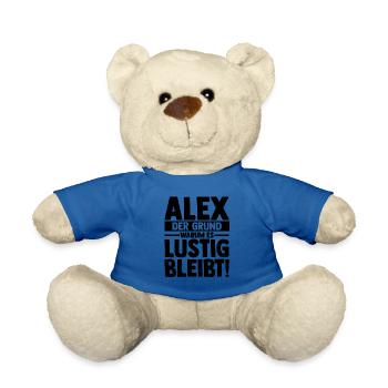 Alexander Alexandra Alexa Alex - Teddy - Königsblau - Vorne