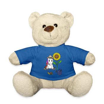 Pour les enfants Jardinier Licorne Enfant Fleurs Bébé - Nounours - bleu roi - Devant