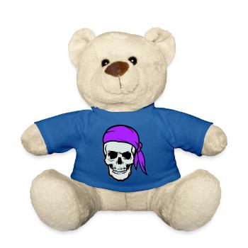 crâne pirate - Nounours - bleu roi - Devant