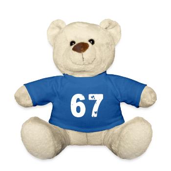 67 Number jersey - Teddy Bear - royal blue - Front