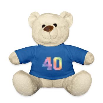 40 Numéro Coloré - Nounours - bleu roi - Devant