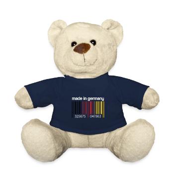 Code-barres du drapeau allemand Fabriqué en Allemagne Berlin - Nounours - bleu marine - Devant